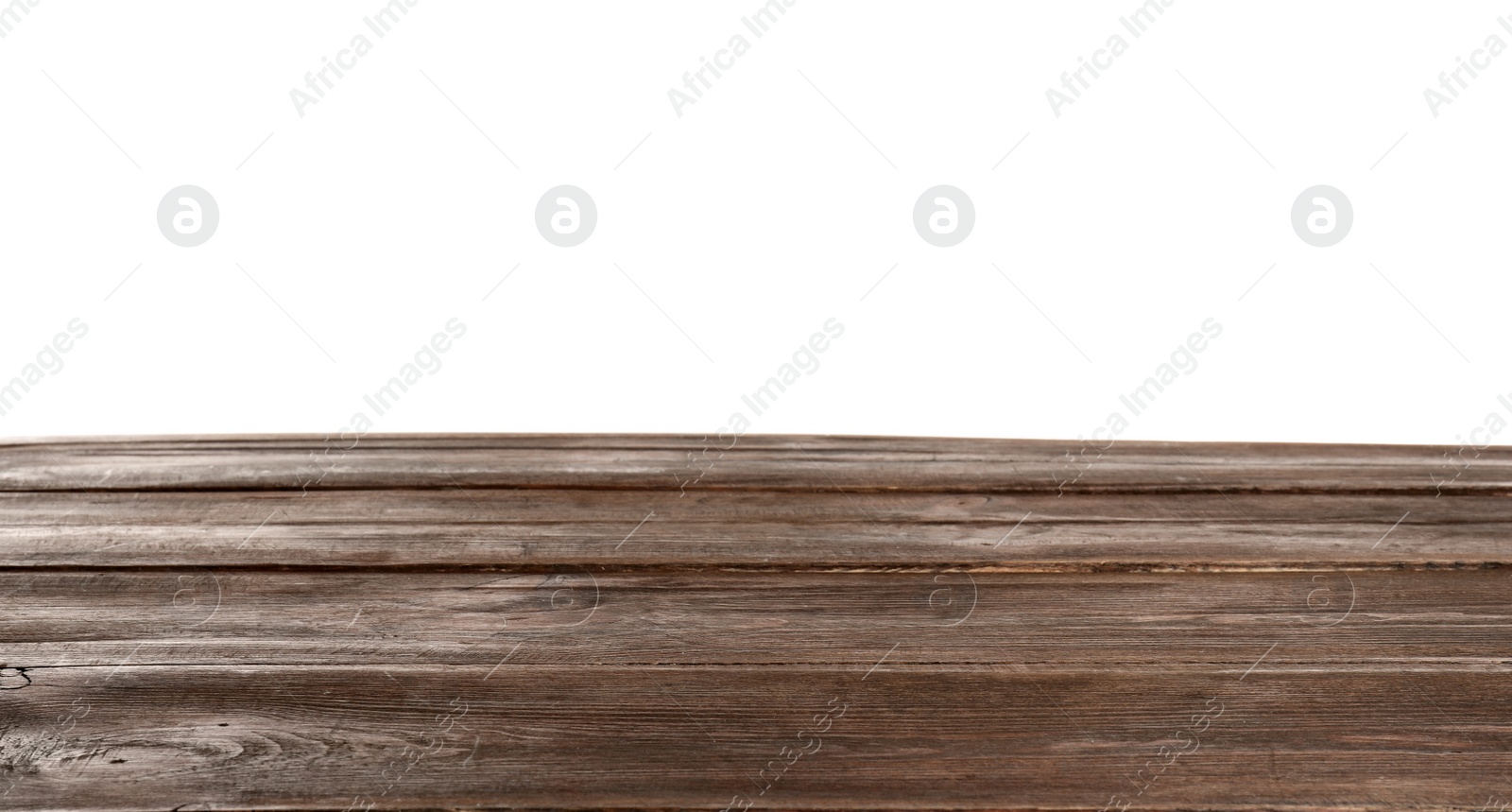 Photo of Empty wooden table on white background. Mockup for design