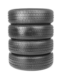 Photo of Car tires on white background