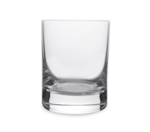 Elegant clean empty shot glass isolated on white