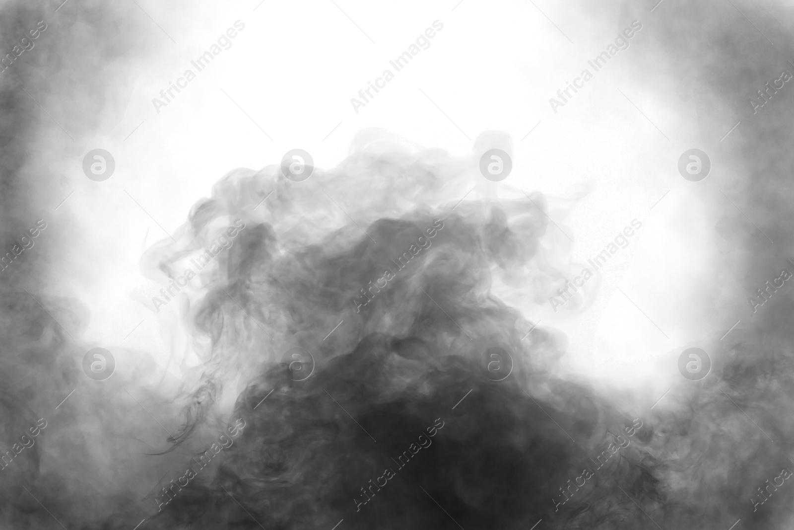 Image of Cloud of black smoke on white background