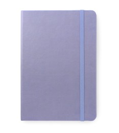 Light blue notebook isolated on white, top view