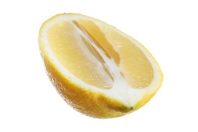 Photo of Half of fresh lemon isolated on white