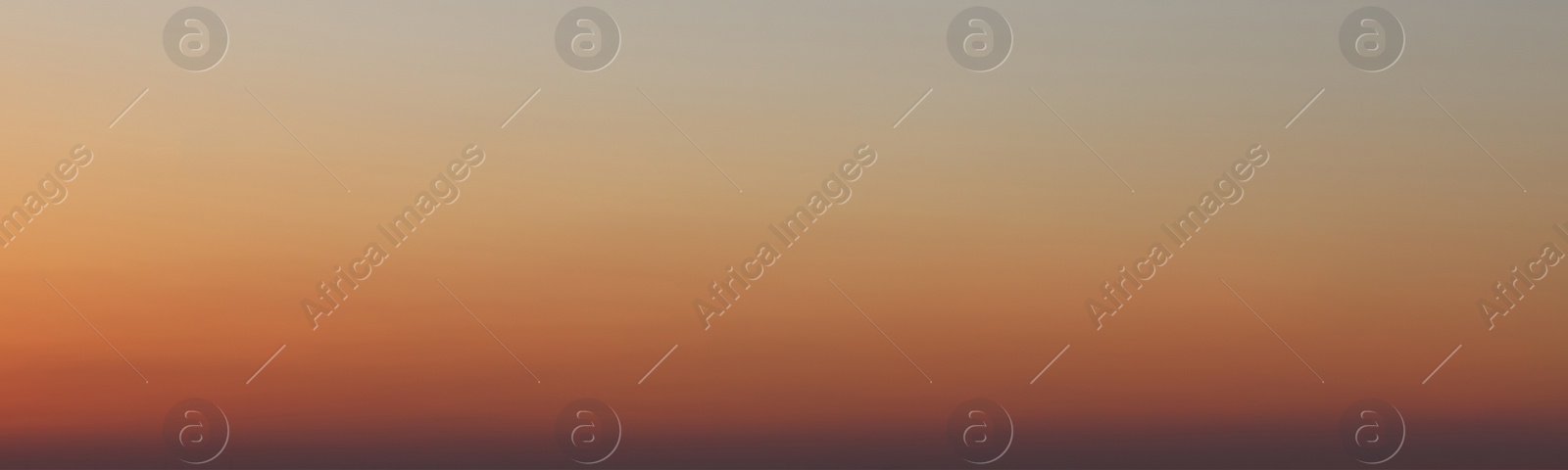 Image of Beautiful view of sky at sunset, banner design