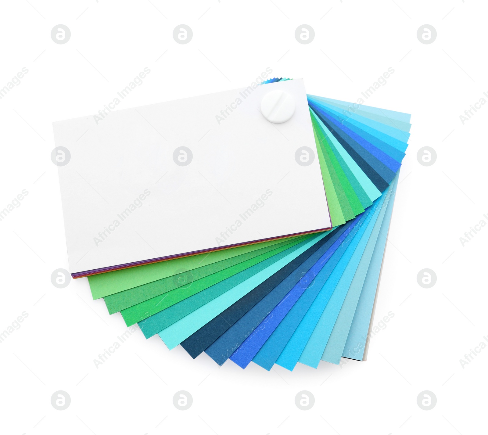 Photo of Color palette samples isolated on white, top view