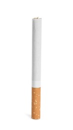 Photo of Cigarette with orange filter isolated on white