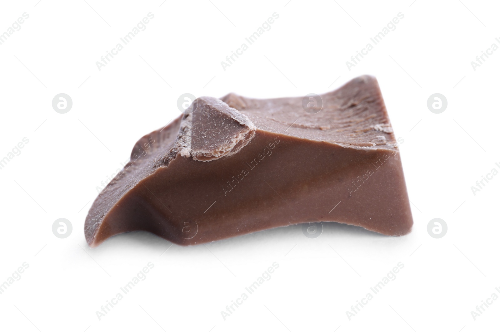 Photo of Piece of milk chocolate isolated on white