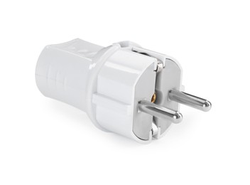 Power plug on white background. Electrician's equipment