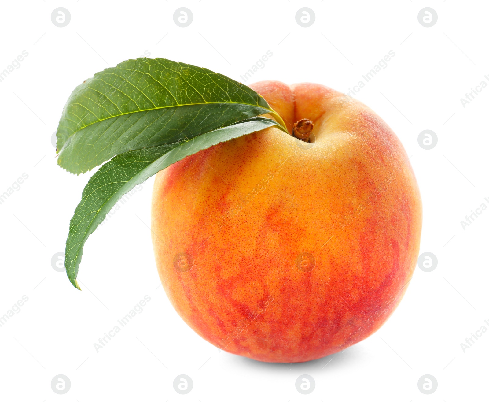 Photo of Fresh sweet peach on white background