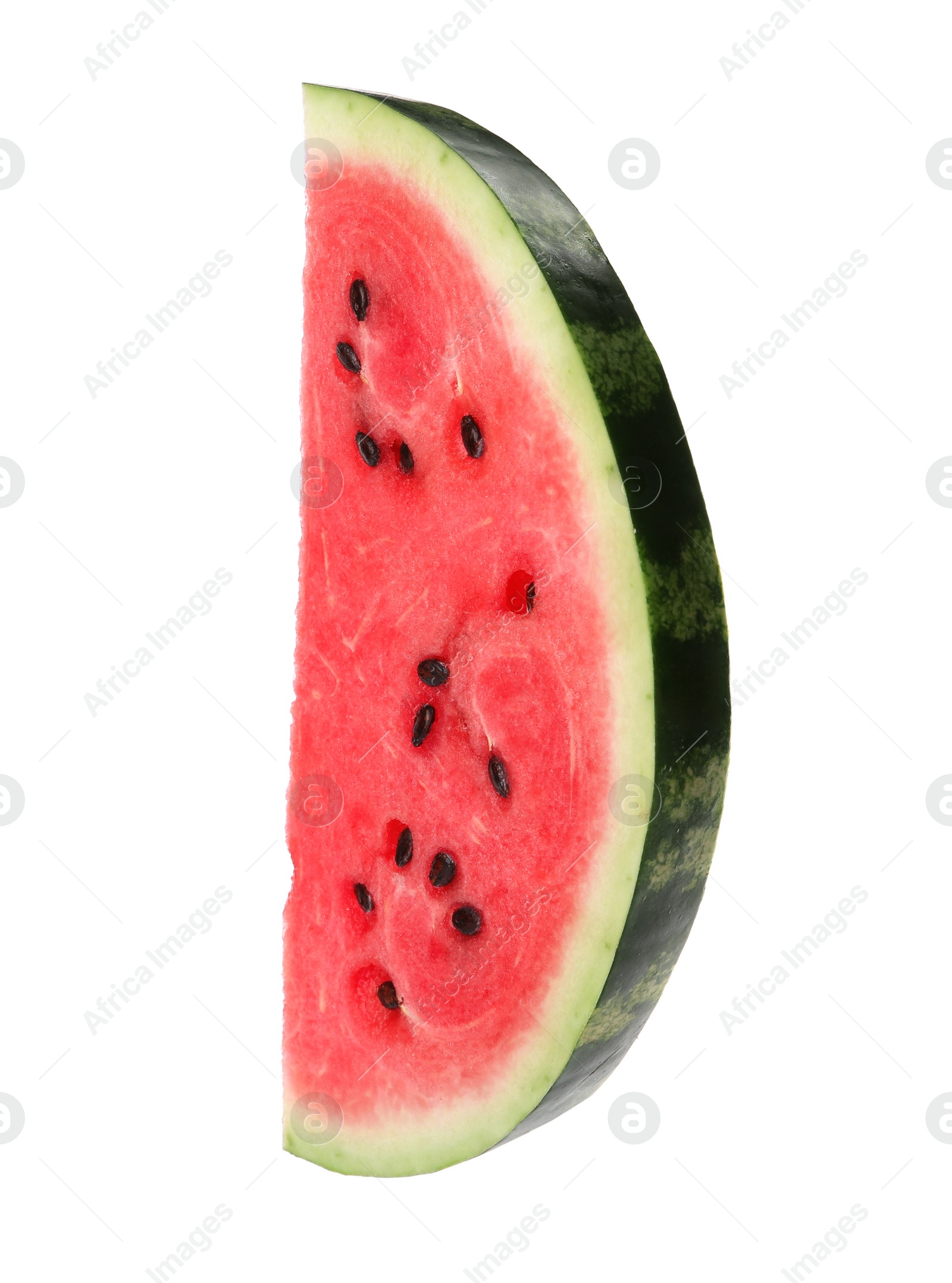 Photo of Slice of delicious ripe watermelon isolated on white