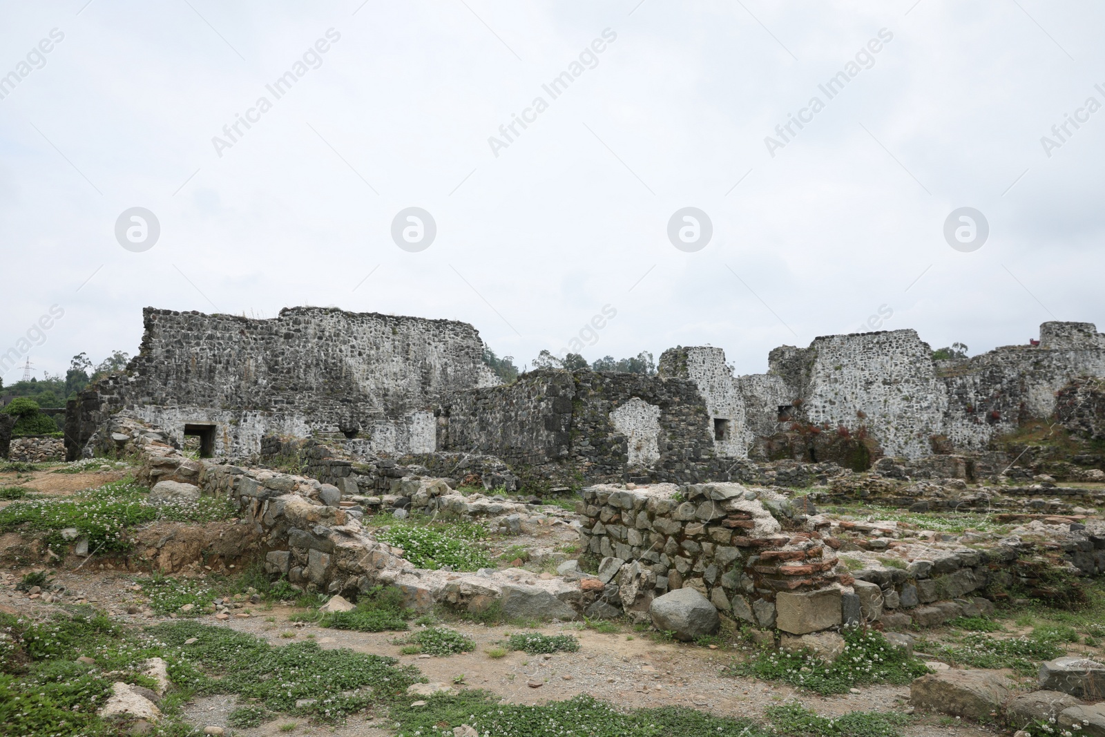 Photo of Georgia, Tsikhisdziri - July 07, 2022: Antique stone ruins on Petra fortress