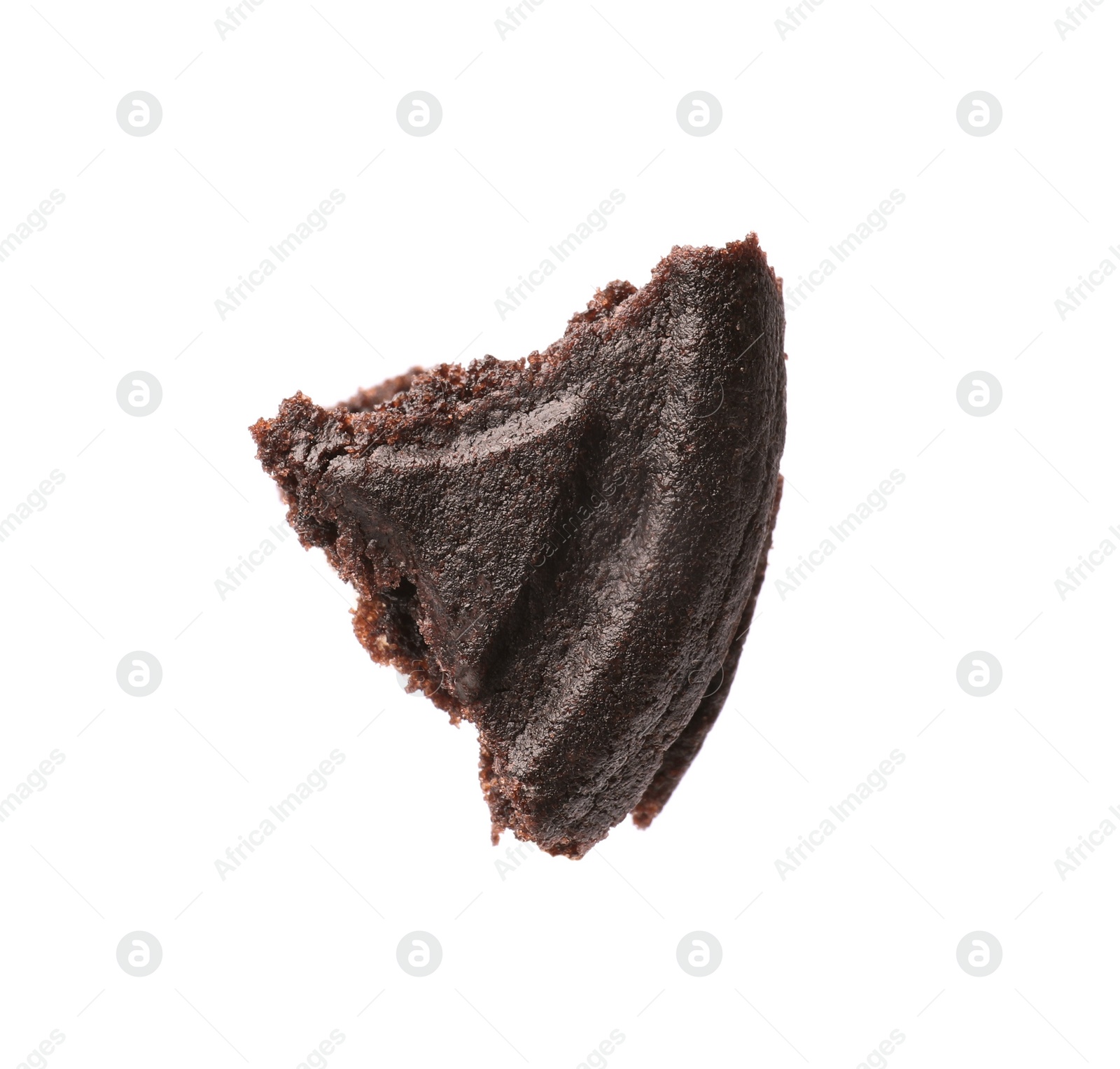 Photo of Piece of tasty sandwich cookie isolated on white