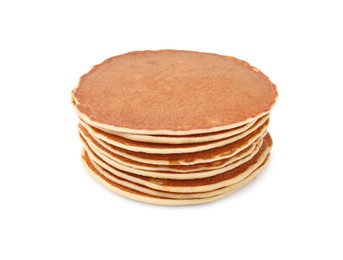 Photo of Stack of tasty pancakes isolated on white