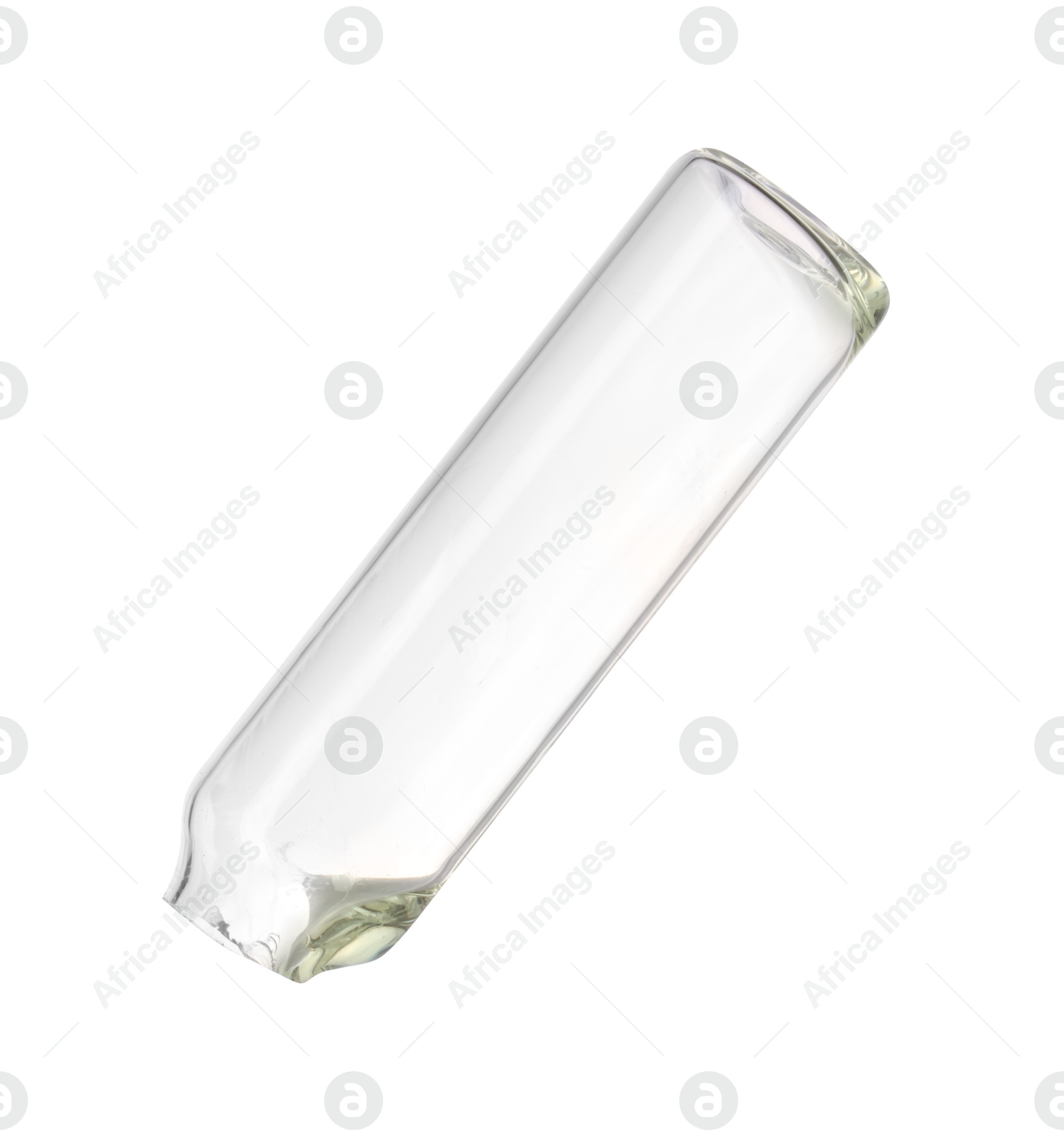 Photo of Open empty glass ampoule isolated on white