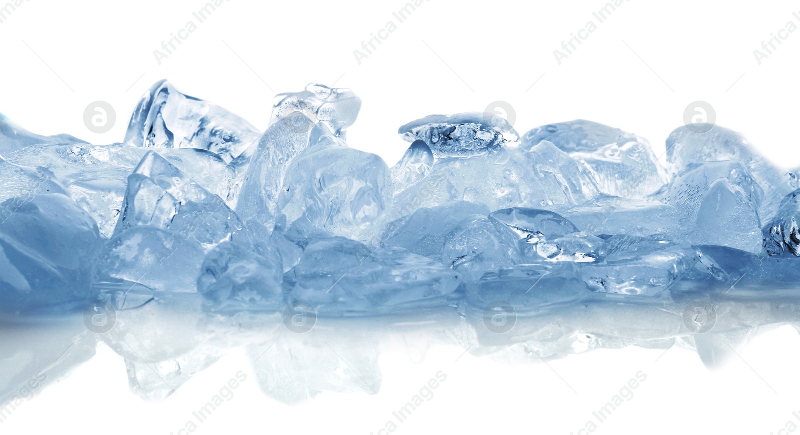 Photo of Pieces of crushed ice isolated on white