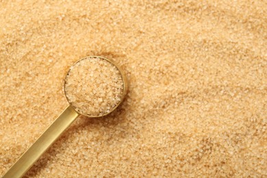 Photo of Scoop on granulated brown sugar, top view