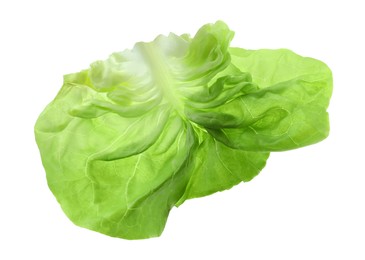 Photo of Fresh leaf of green butter lettuce isolated on white