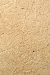 Photo of Texture of crumpled old paper as background, top view