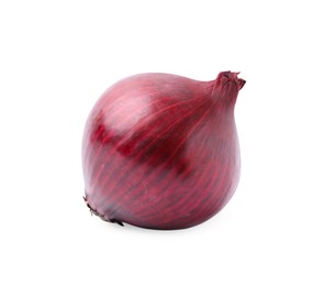 Photo of One fresh red onion on white background