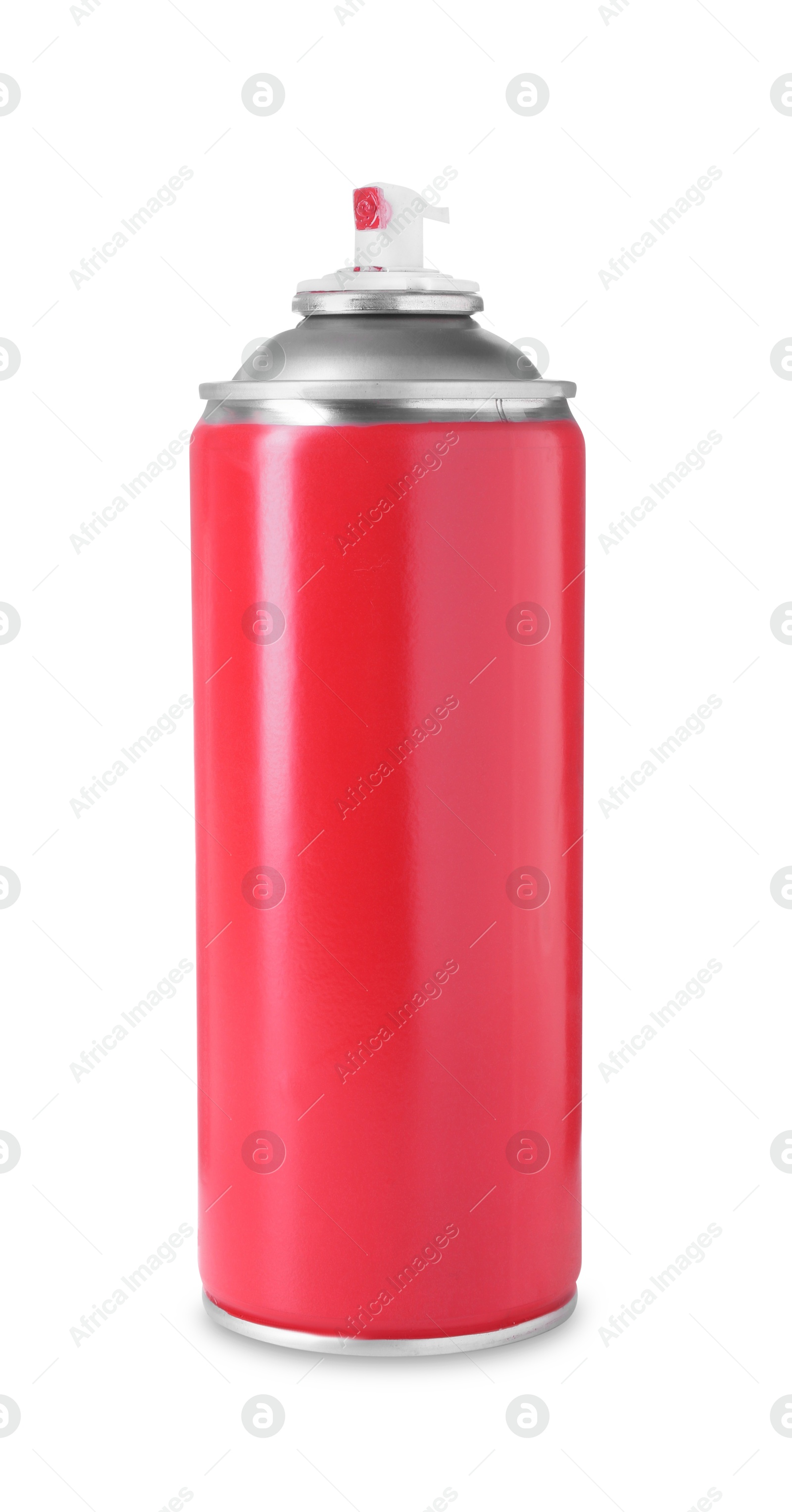 Photo of Red can of spray paint isolated on white