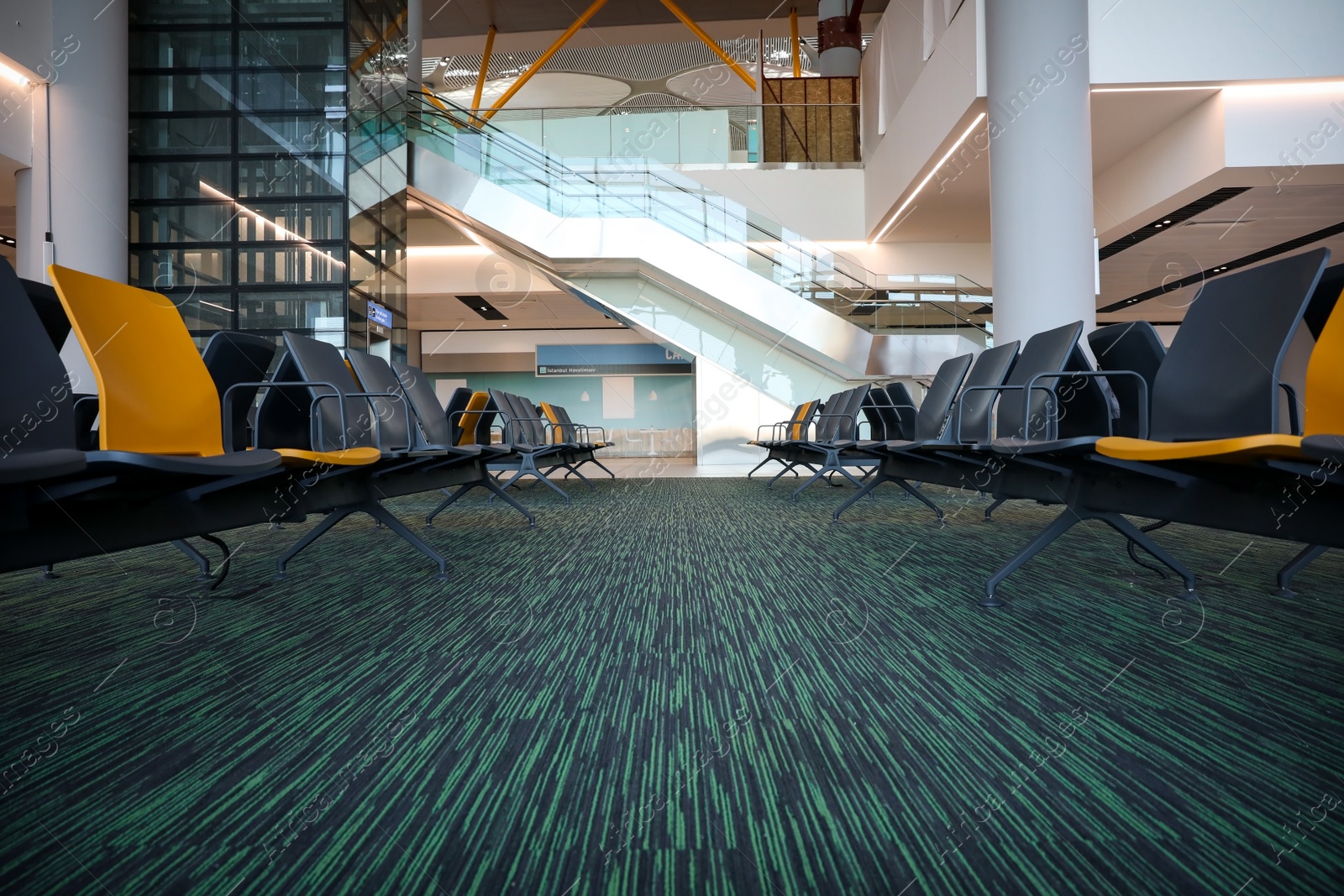 Photo of ISTANBUL, TURKEY - AUGUST 13, 2019: Waiting area in new airport terminal