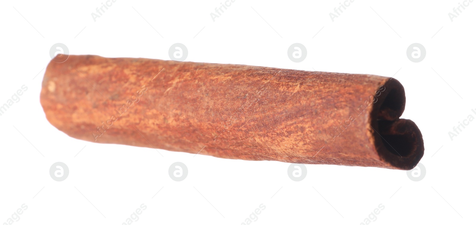 Photo of One aromatic cinnamon stick isolated on white