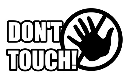 Illustration of Don't Touch!  hand and prohibition sign as important measure during coronavirus outbreak