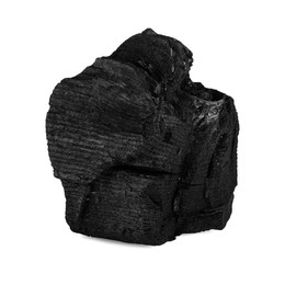 Piece of coal isolated on white. Mineral deposits