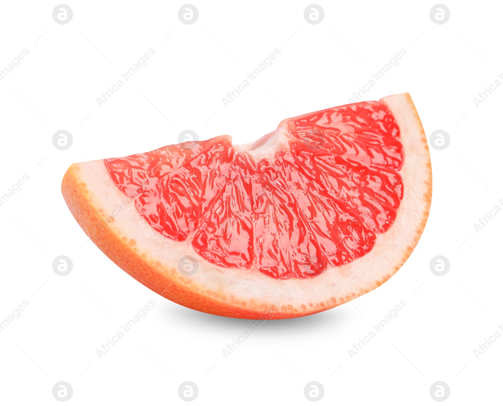 Photo of Citrus fruit. Slice of fresh grapefruit isolated on white