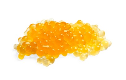 Photo of Pile of fresh pike caviar isolated on white