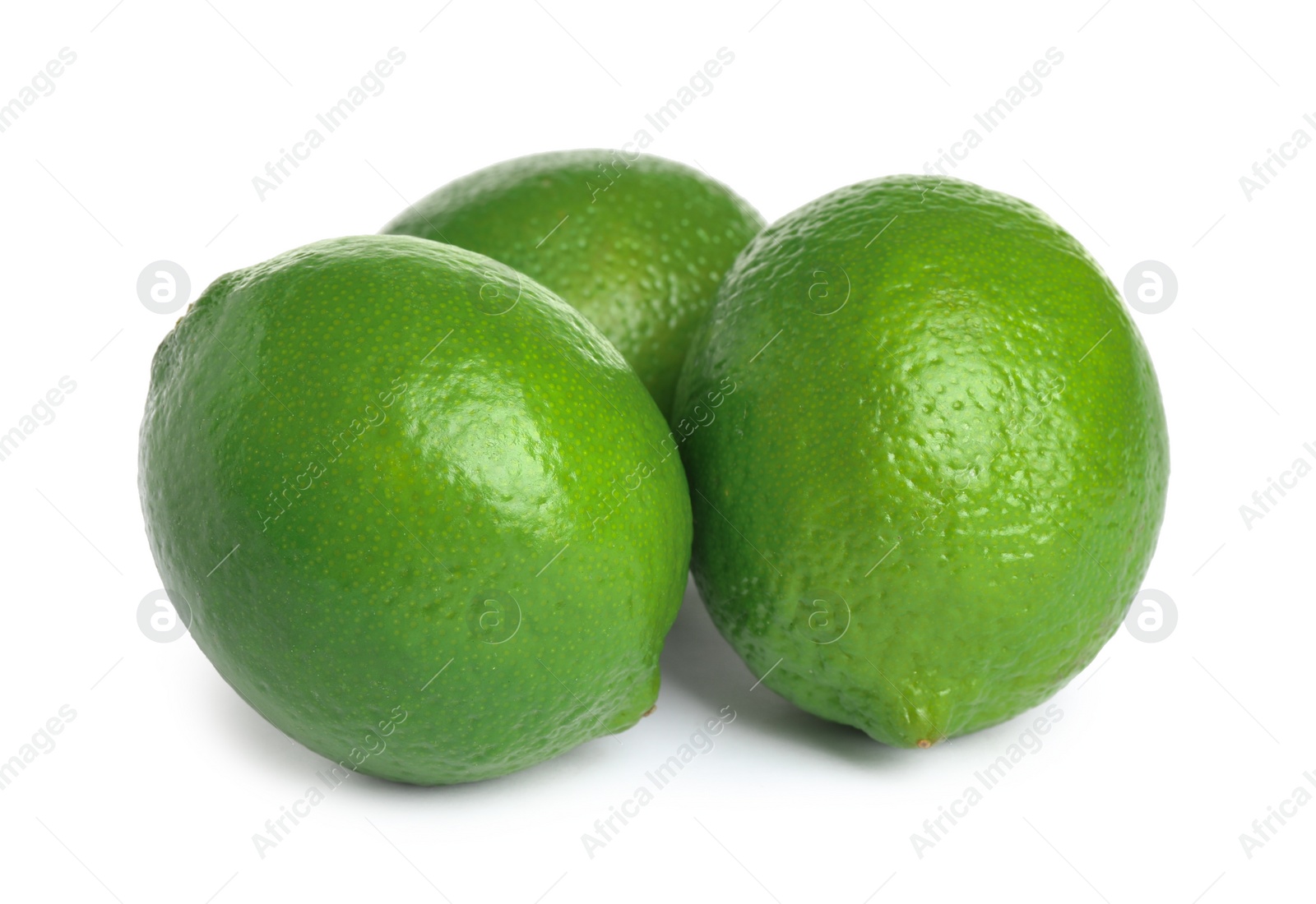 Photo of Fresh green ripe limes isolated on white