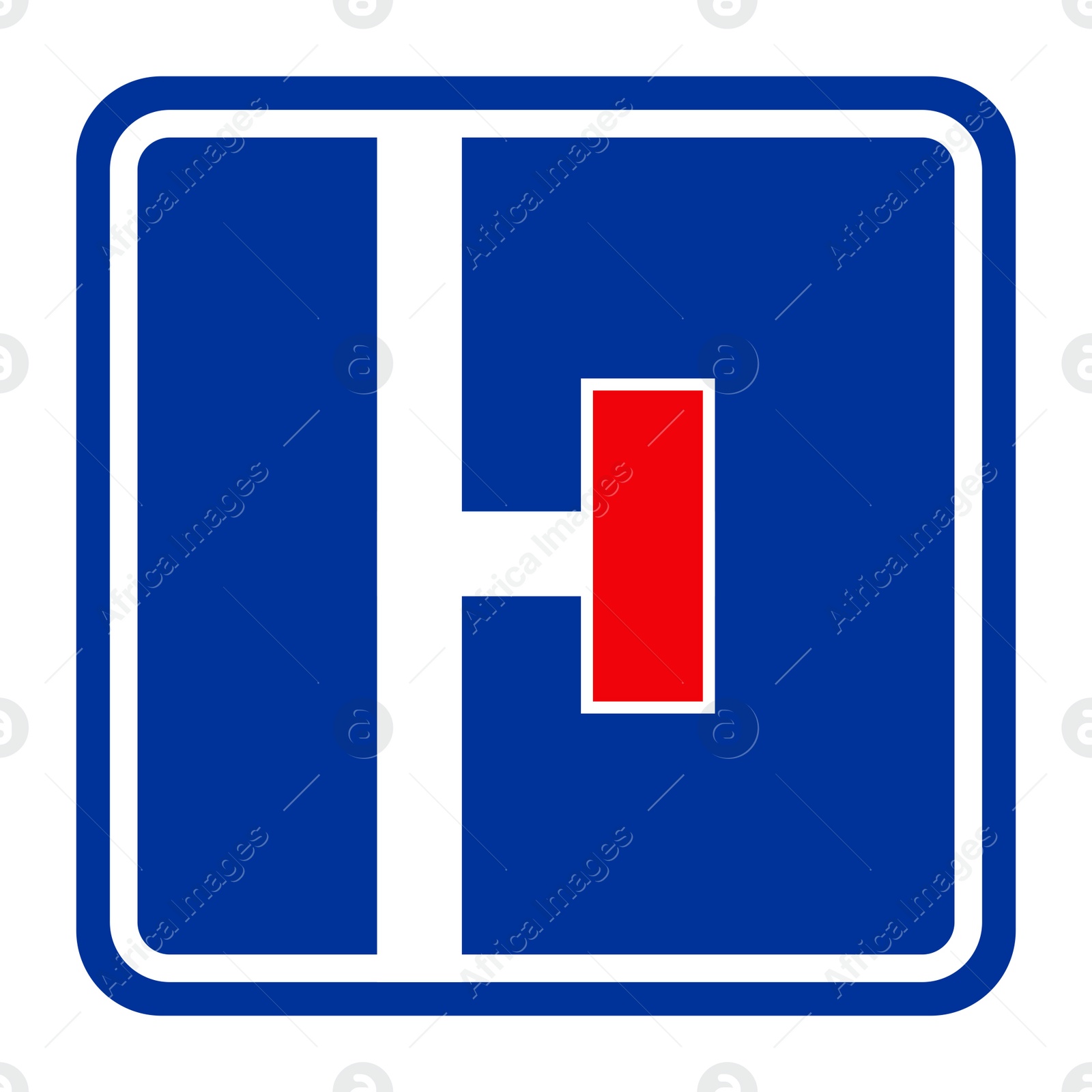 Illustration of Traffic sign NO RIGHT ROAD FOR VEHICLES on white background, illustration 