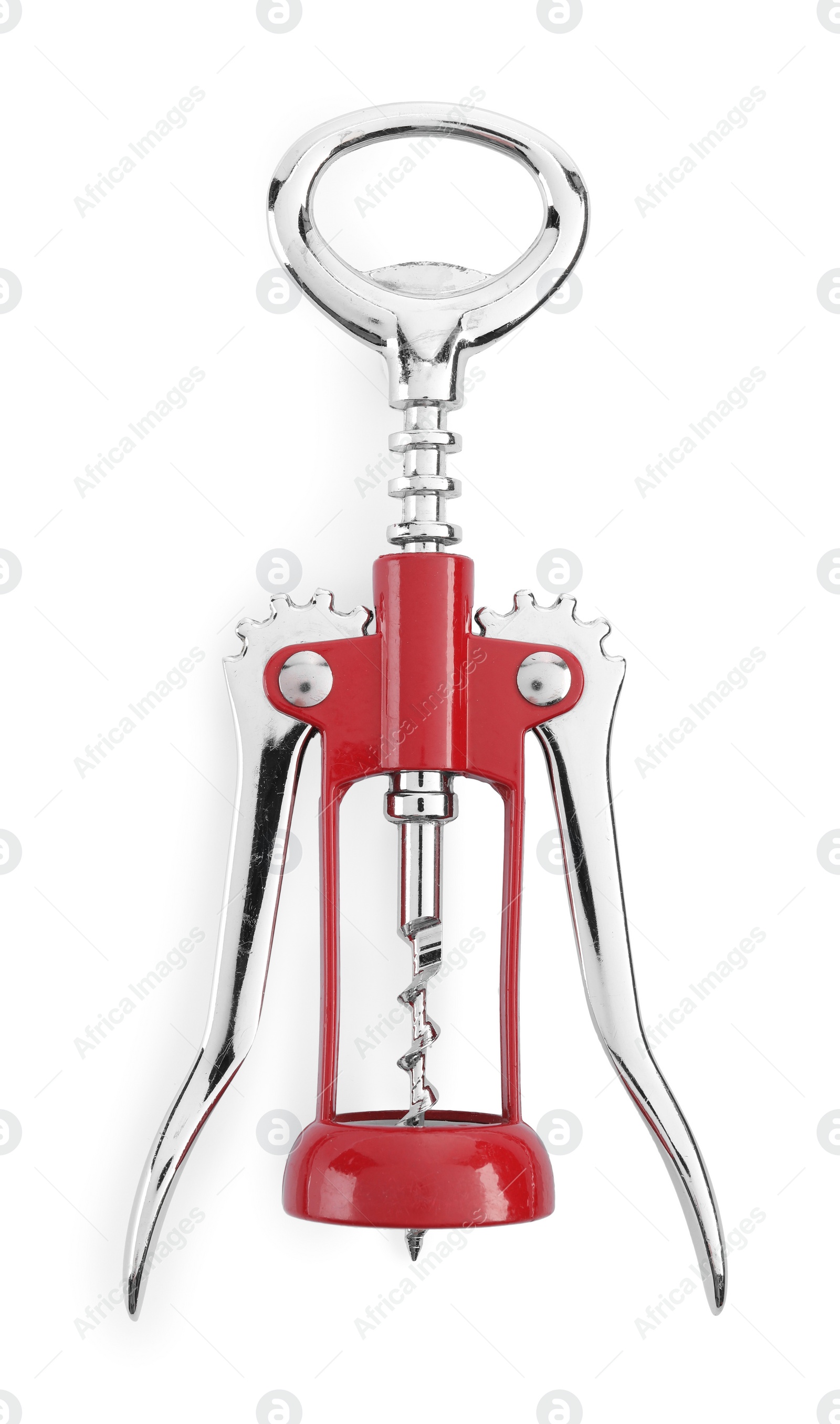 Photo of One wing corkscrew isolated on white, top view