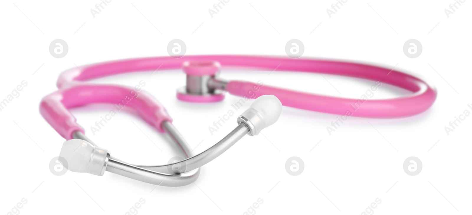 Photo of Stethoscope on white background. Professional medical device