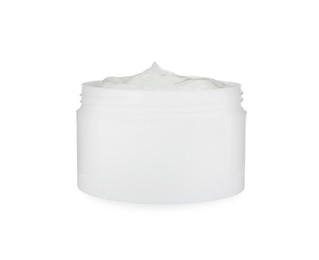 Photo of Jar of hand cream isolated on white