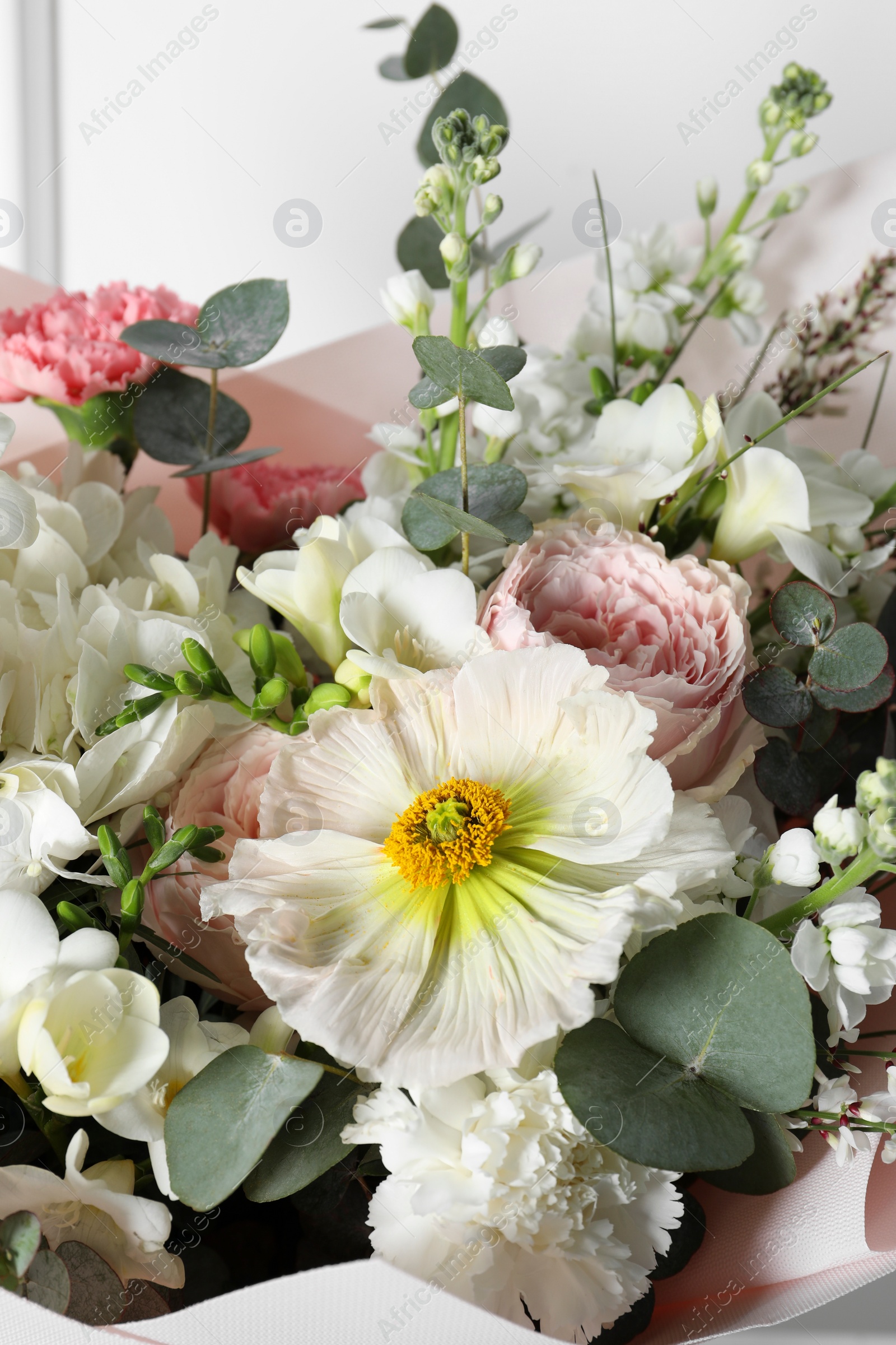 Photo of Closeup view of bouquet with beautiful flowers