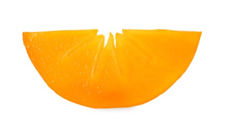 Slice of delicious ripe juicy persimmon isolated on white