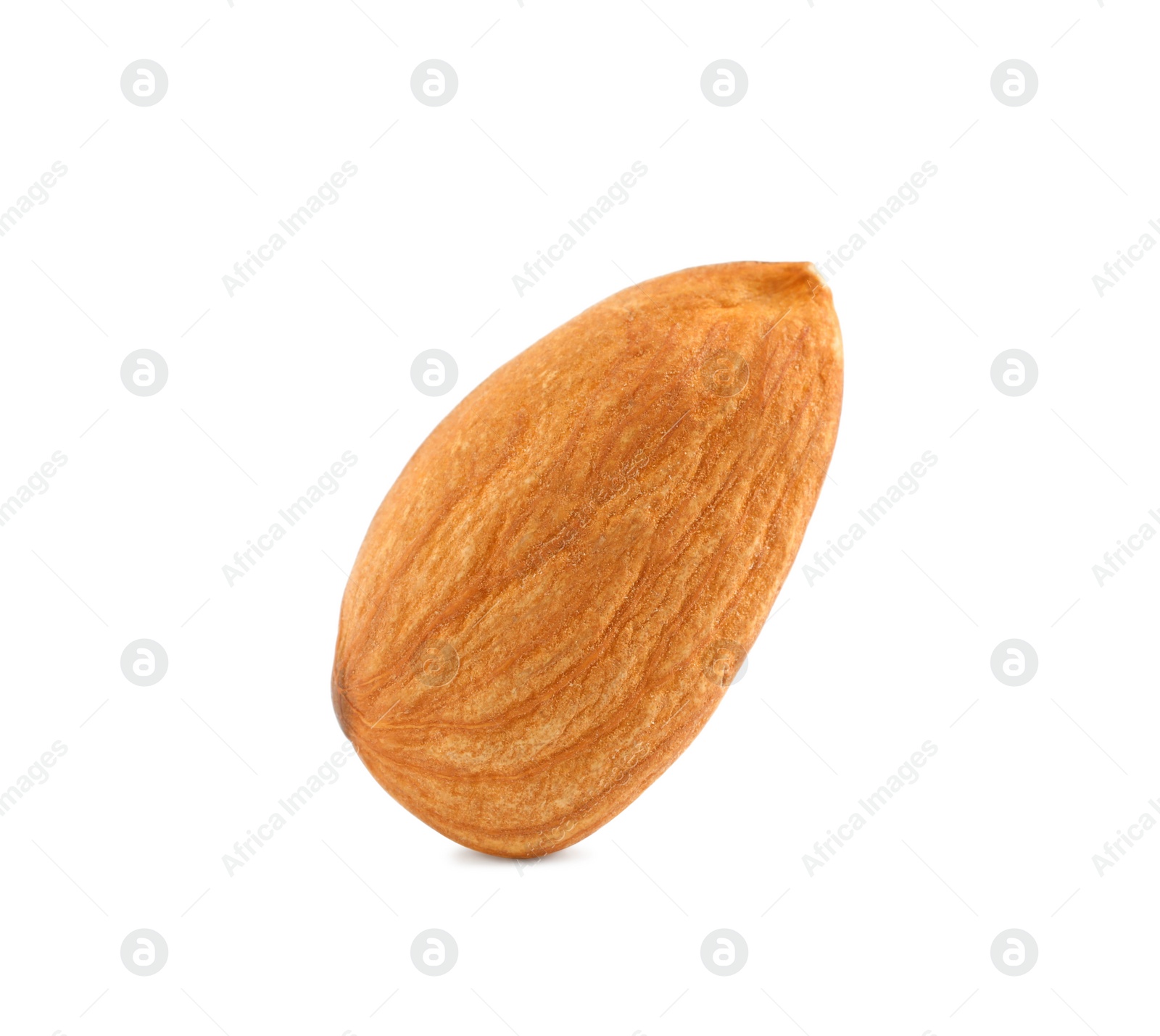 Photo of Organic almond nut isolated on white. Healthy snack