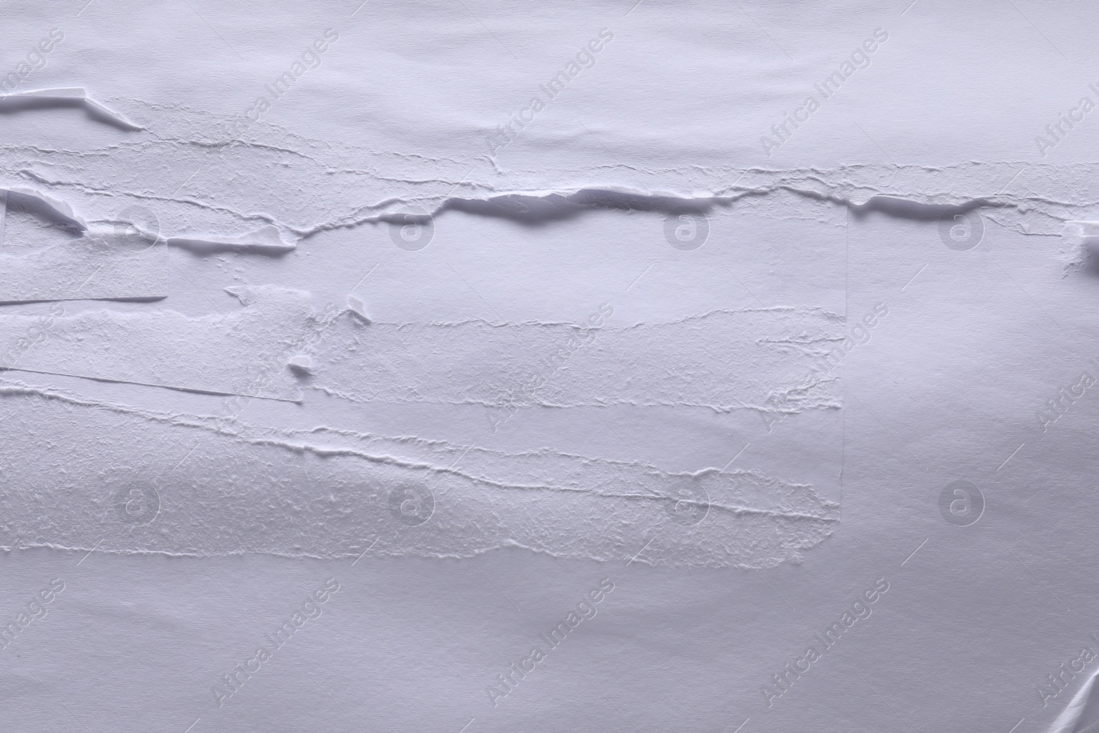 Photo of Texture of white creased paper as background, top view. Wall poster