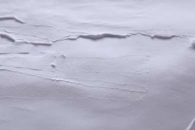 Photo of Texture of white creased paper as background, top view. Wall poster