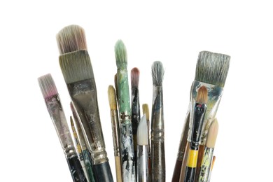 Set of paintbrushes on white background. Art supplies