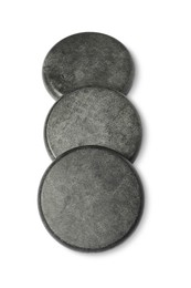 Group of grey stones on white background