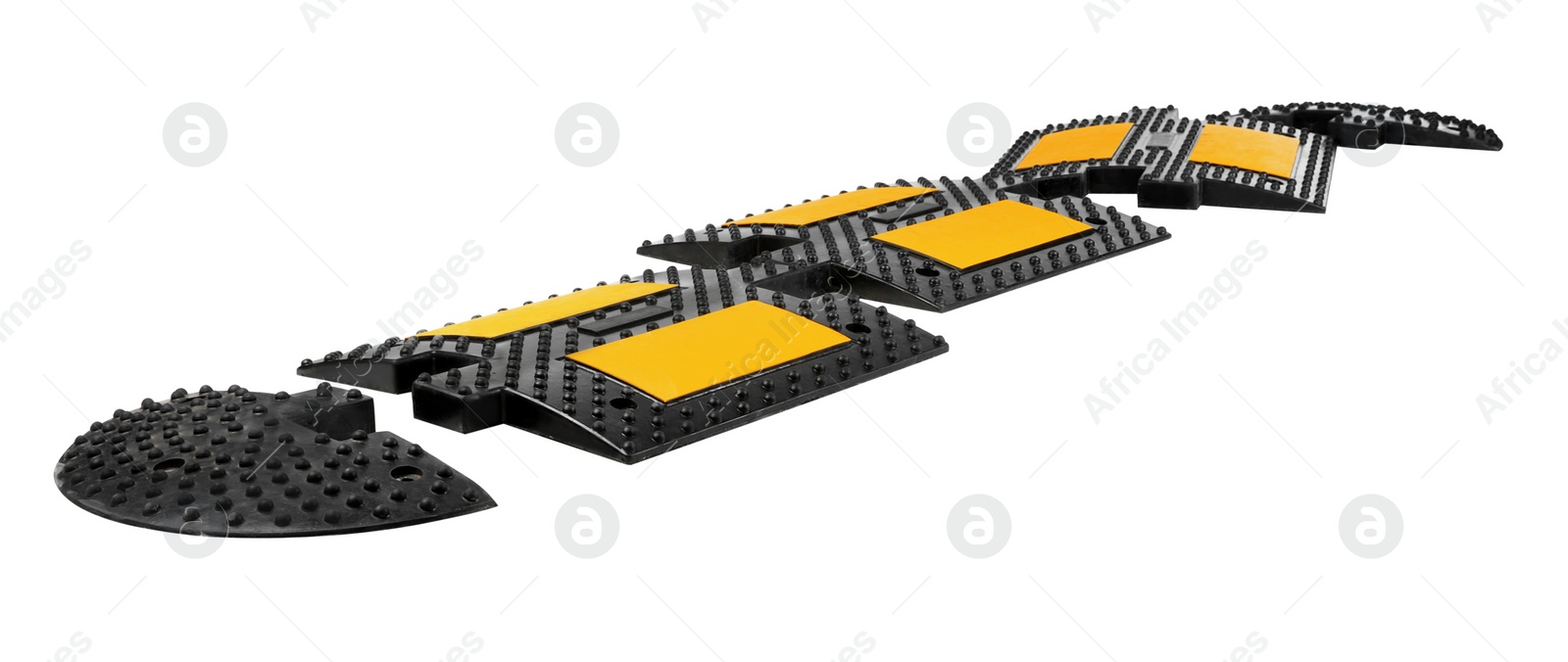 Photo of Parts of speed bump isolated on white