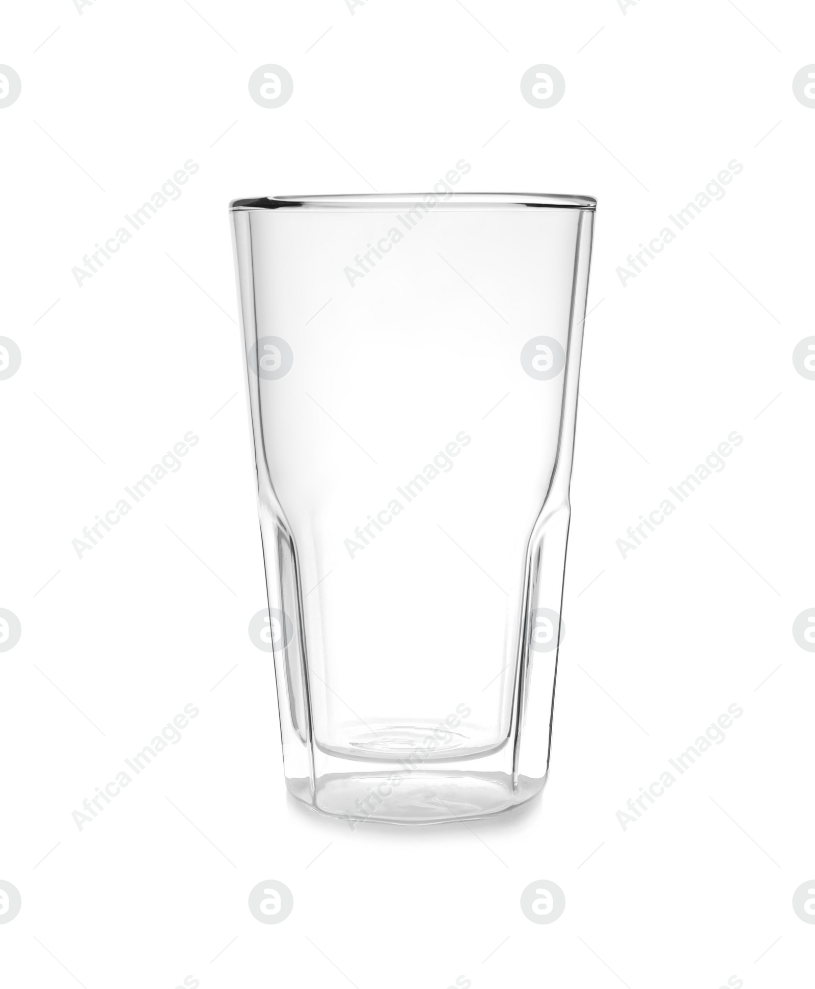 Photo of Empty glass isolated on white. Kitchen tableware