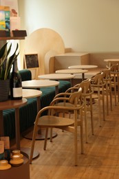 Photo of Modern cafe with stylish furniture. Interior design