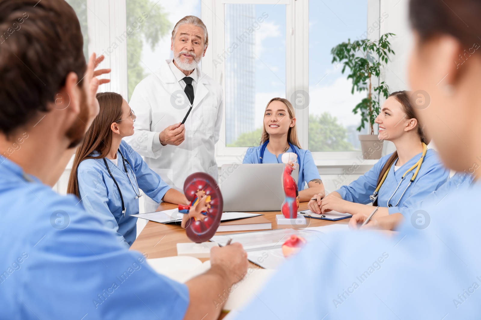 Photo of Doctor giving lecture for interns in university