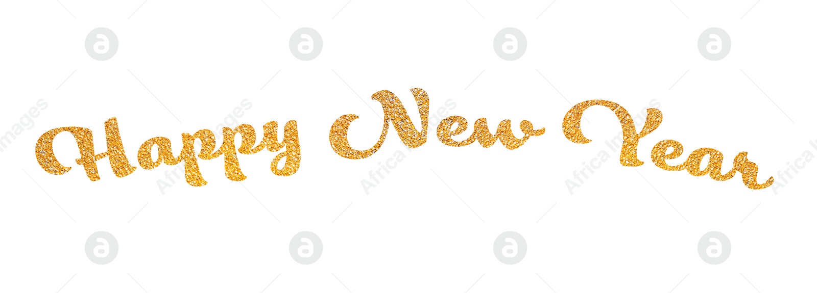 Illustration of Glittery golden text Happy New Year on white background