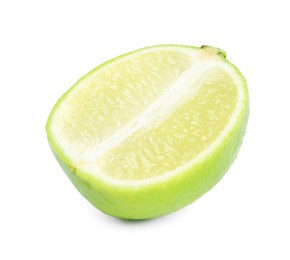 Citrus fruit. Half of fresh lime isolated on white