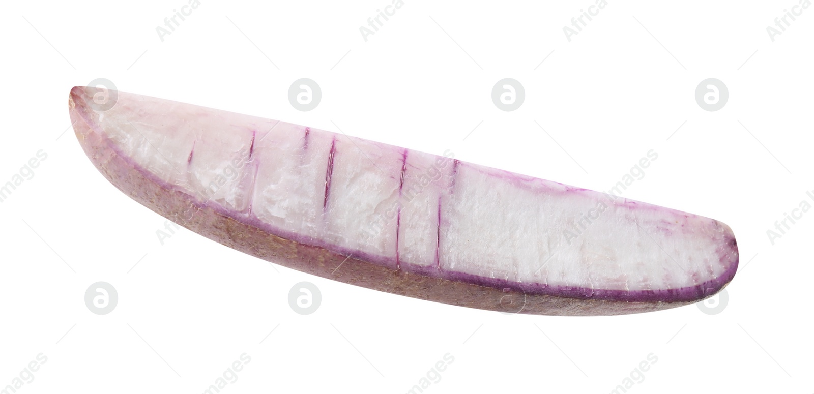 Photo of Piece of purple daikon radish isolated on white