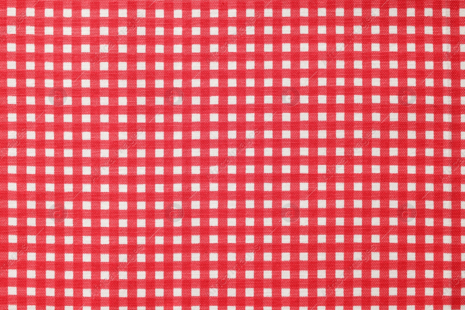 Photo of Red checkered tablecloth as background, top view