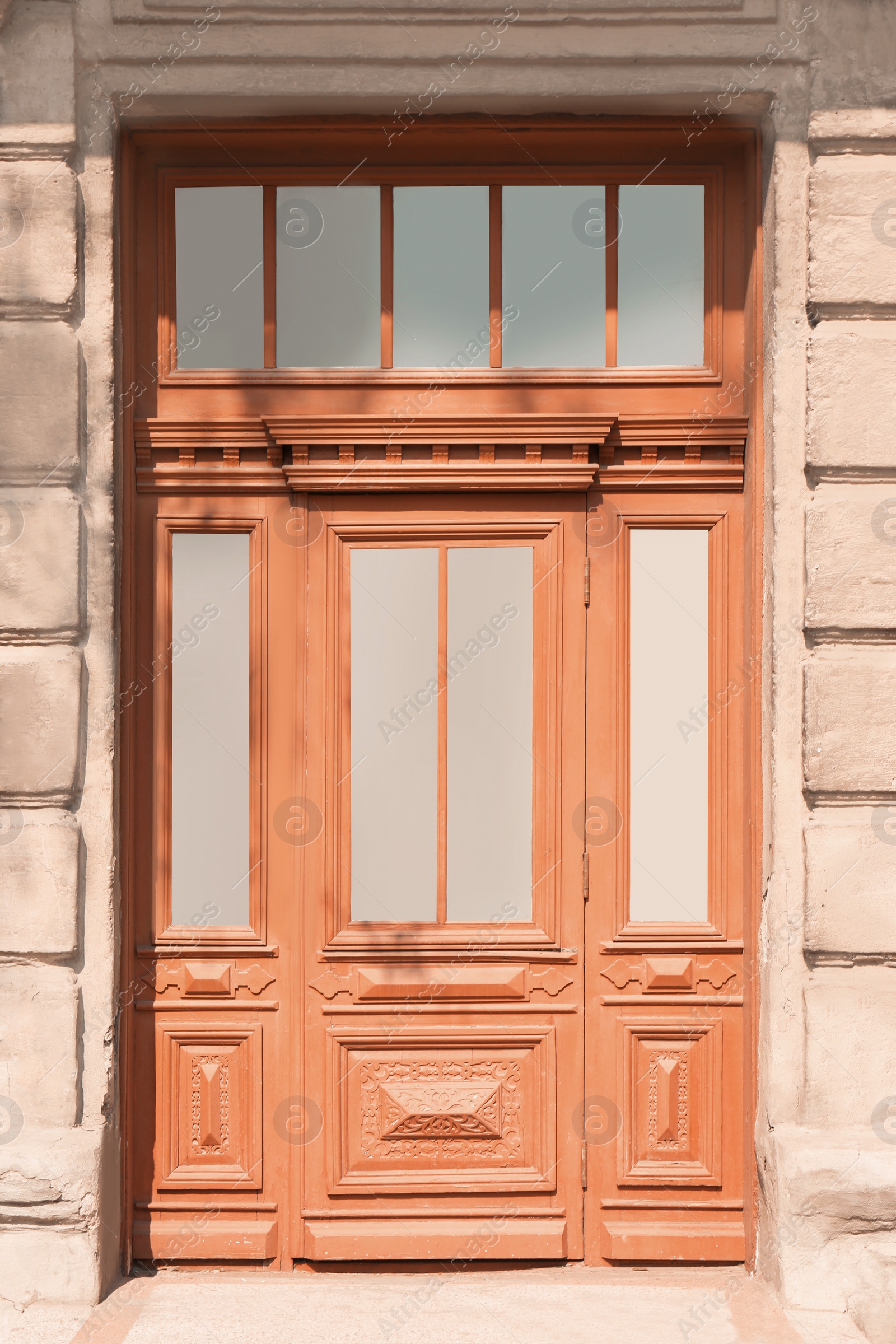 Photo of Big vintage wooden door of old building